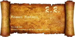 Remes Rafael névjegykártya